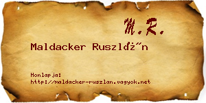 Maldacker Ruszlán névjegykártya